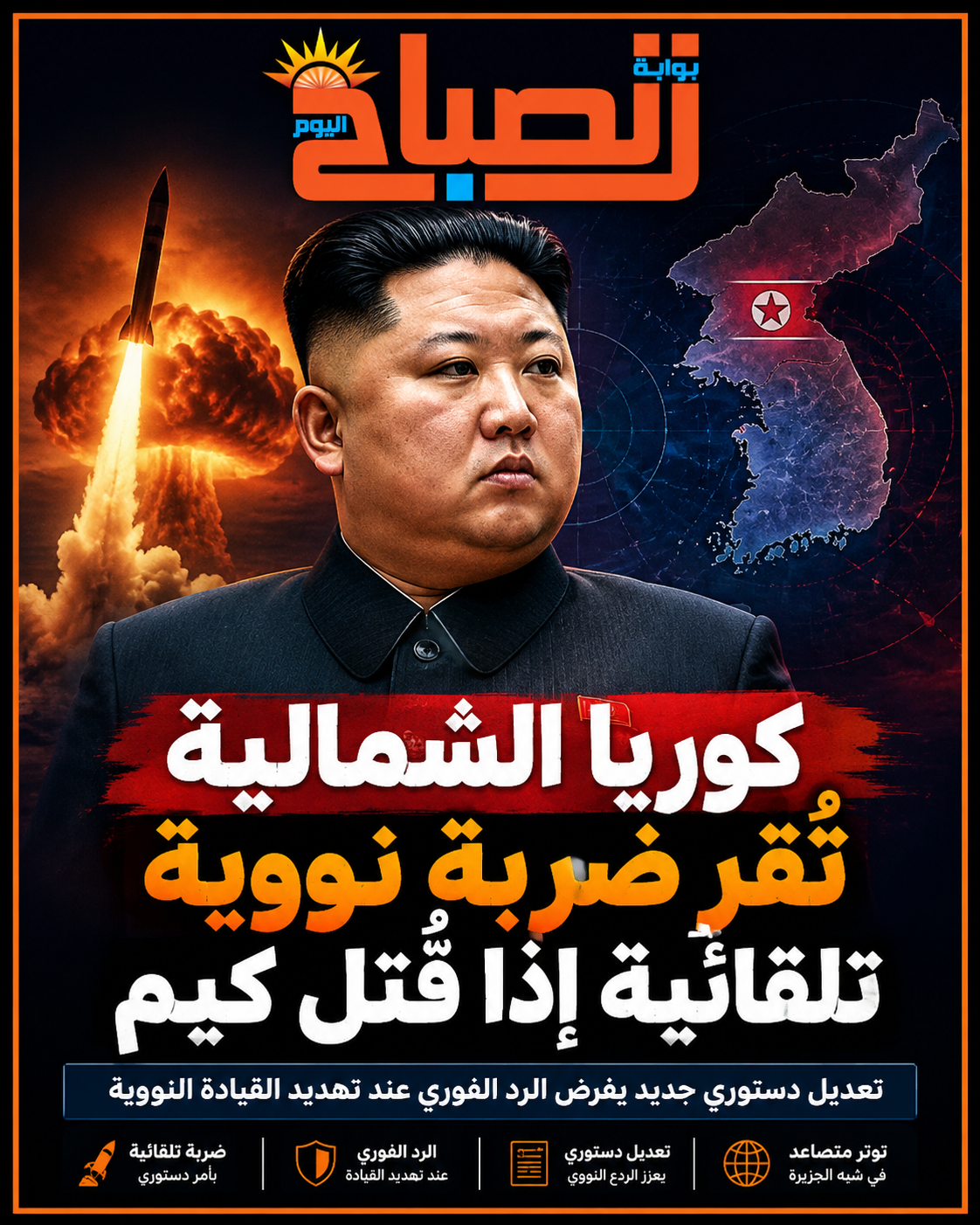 كوريا الشمالية تضع العالم على حافة الردع النووي.. ضربة تلقائية إذا قُتل كيم